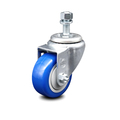 Service Caster 3 Inch Blue Polyurethane Wheel Swivel ½ Inch Threaded Stem Caster SCC SCC-TS20S314-PPUB-BLUE-121315